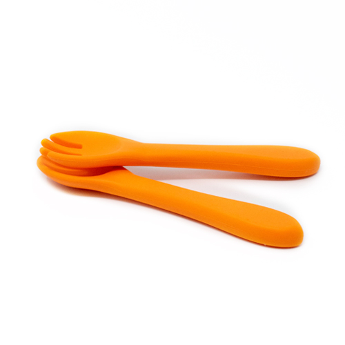 ciboulo-couverts-en-silicone-b-b-orange-cuill-re-fourchette image 2