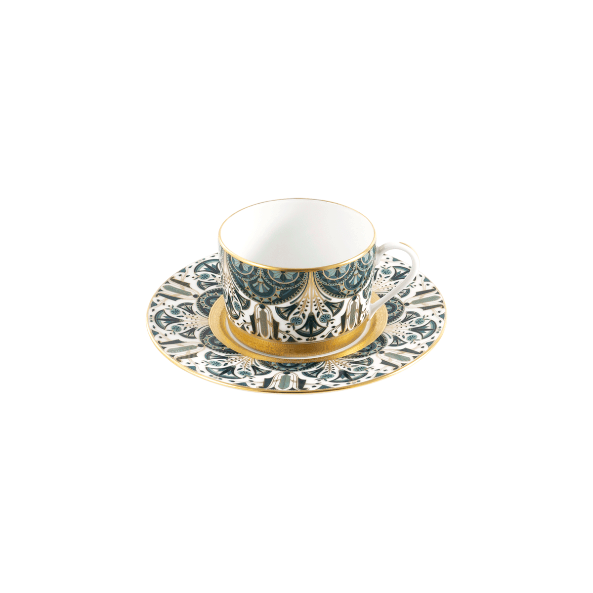haviland-r-ves-du-nil-tasse-et-soucoupe-th-porcelaine-vert-or image 1