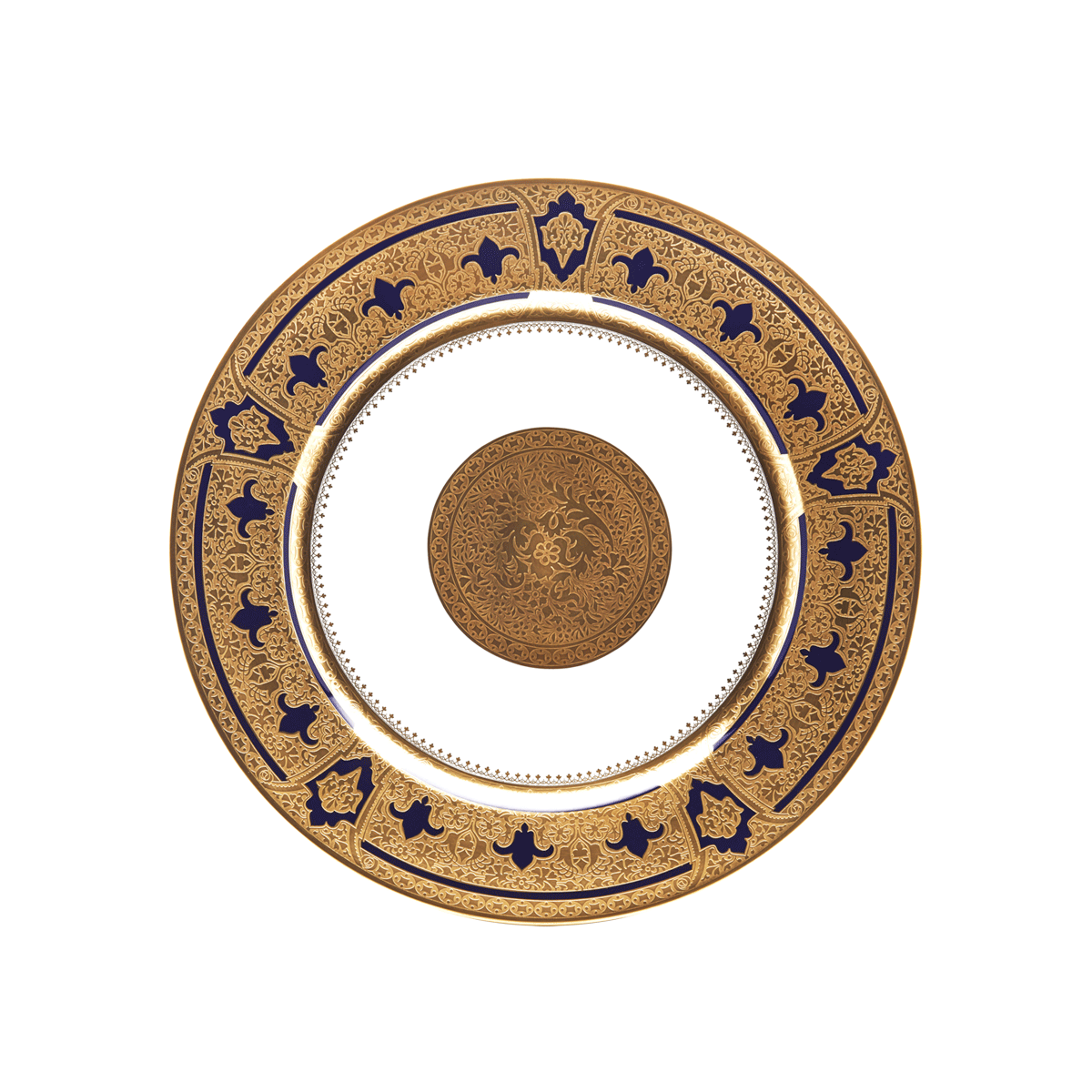 haviland-grand-apparat-assiette-dessert-bleu-or image 1
