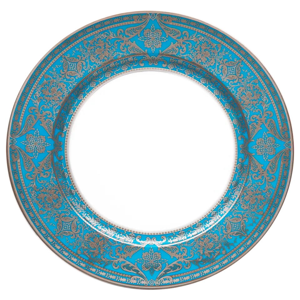 haviland-matignon-plat-rond-bleu-piscine-platine image 1
