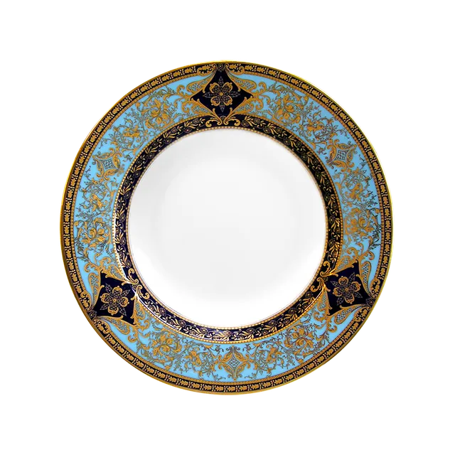 haviland-matignon-assiette-creuse-bleu-de-four-or-porcelaine image 1