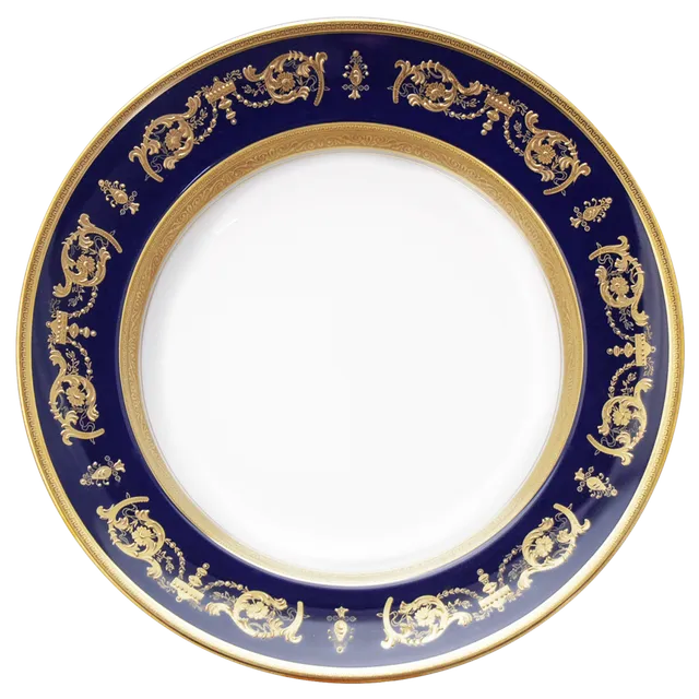 haviland-imp-rator-plat-rond-creux-bleu-de-four-or-porcelaine image 1