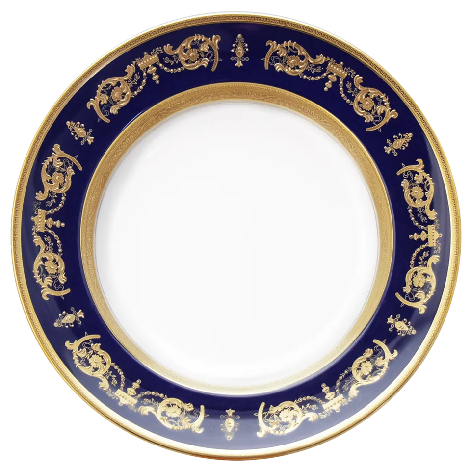 haviland-imp-rator-plat-rond-creux-bleu-de-four-or-porcelaine image 1