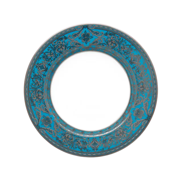 haviland-matignon-assiette-creuse-bleu-piscine-platine-2 image 1