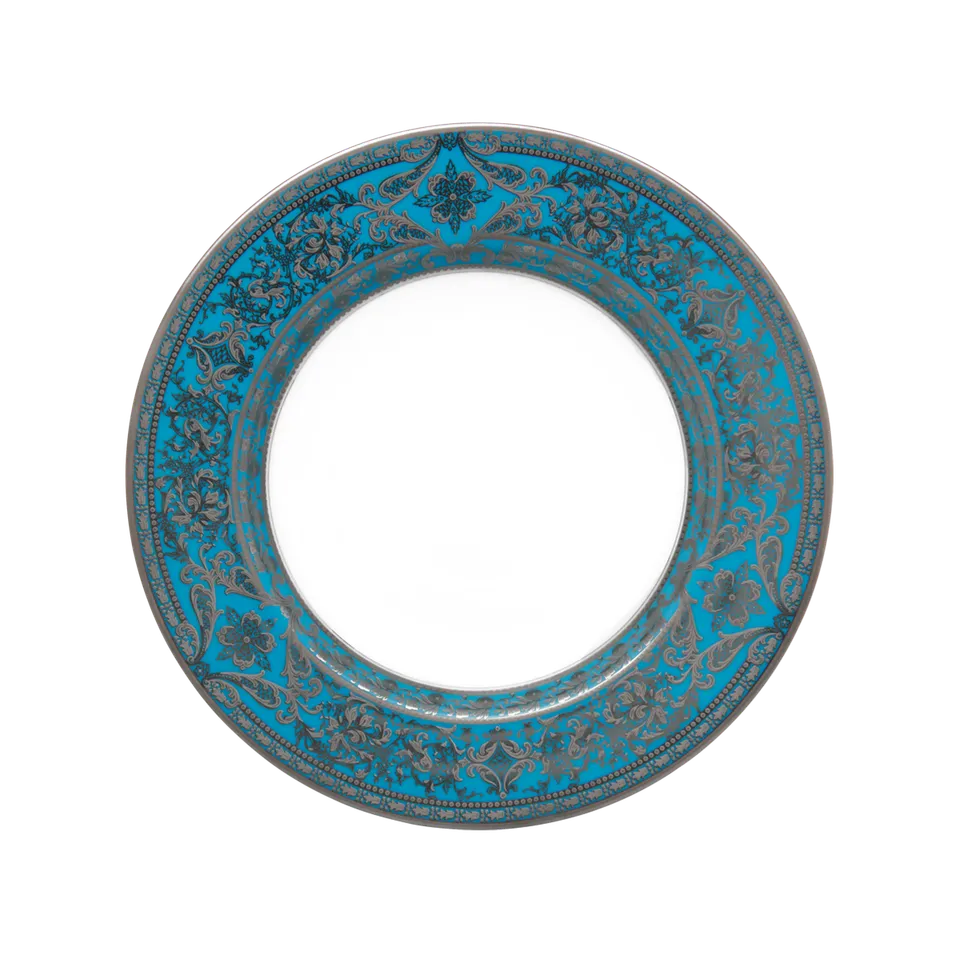 haviland-matignon-assiette-creuse-bleu-piscine-platine-2 image 1