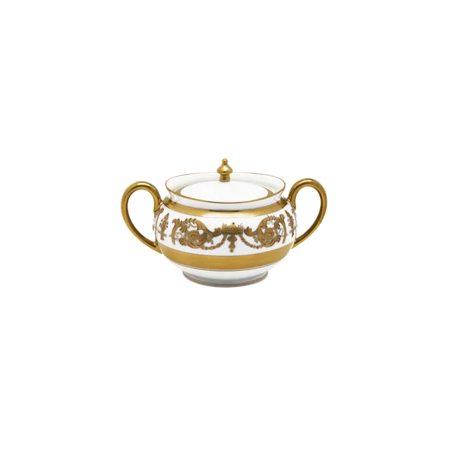 haviland-imp-rator-sucrier-blanc-or-porcelaine-limoges image 1