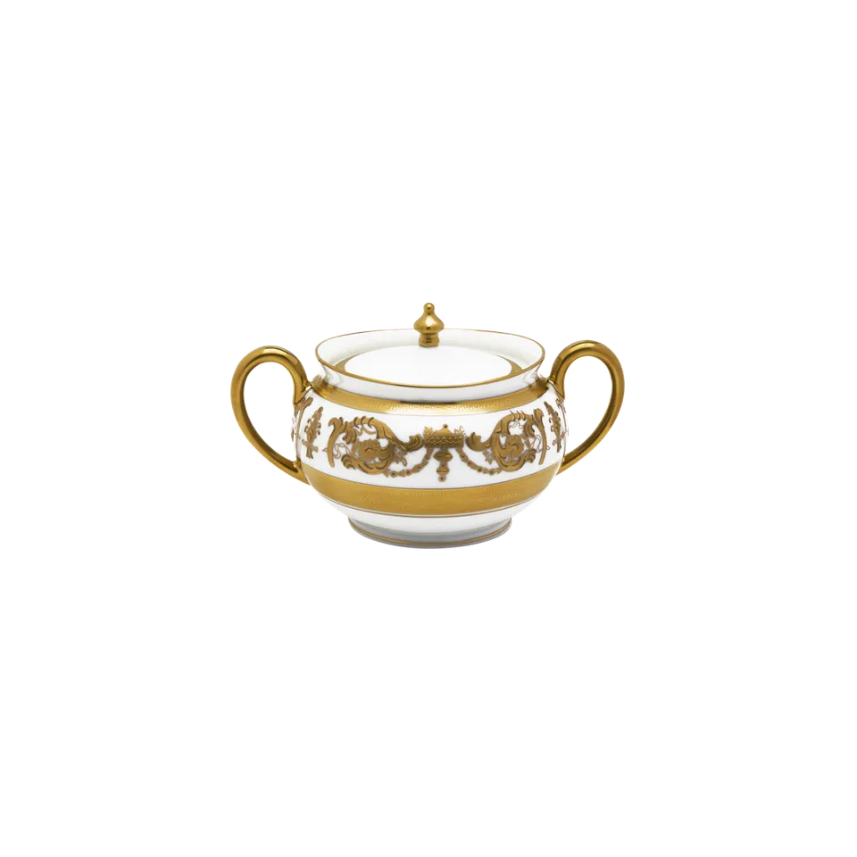 haviland-imp-rator-sucrier-blanc-or-porcelaine-limoges image 1