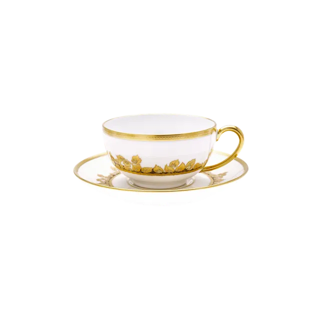 haviland-feuille-d-or-tasse-d-jeuner-porcelaine-blanc-or image 1