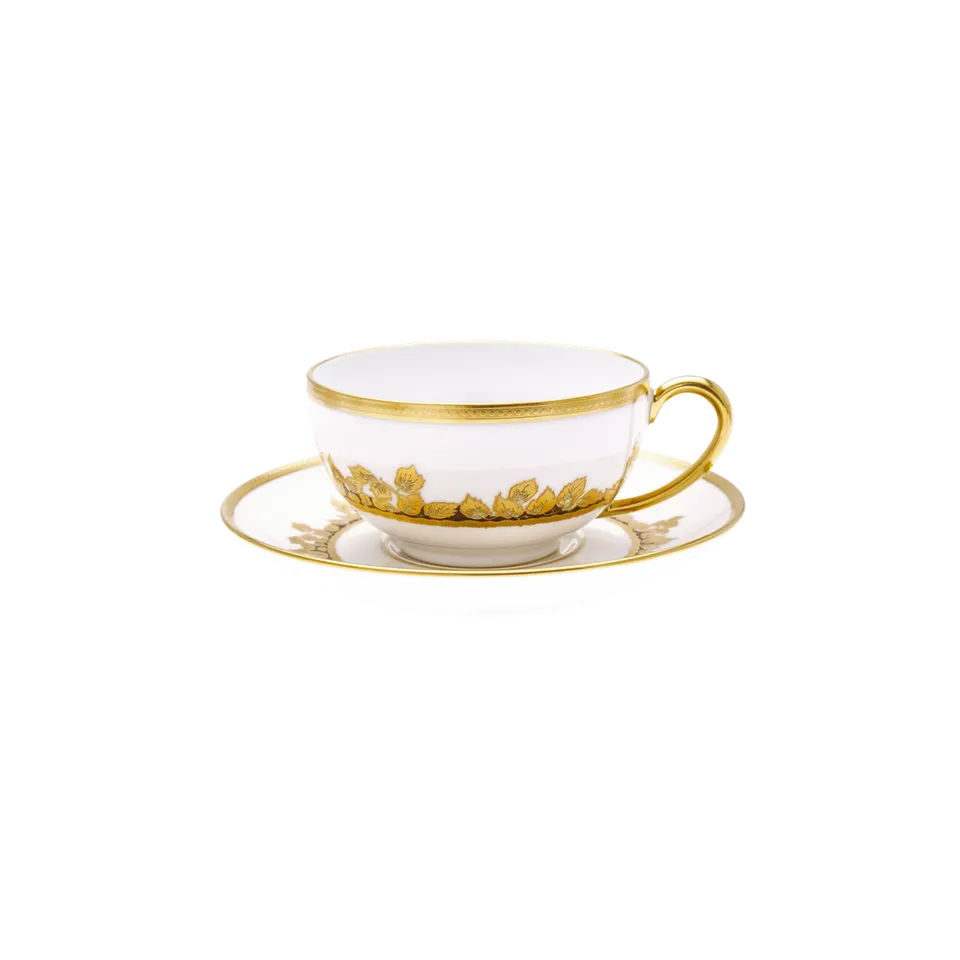 haviland-feuille-d-or-tasse-d-jeuner-porcelaine-blanc-or image 1