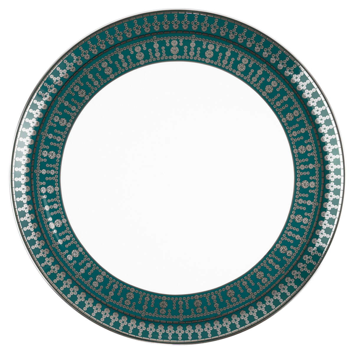 haviland-tiara-plat-tarte-porcelaine-bleu-paon-platine image 1