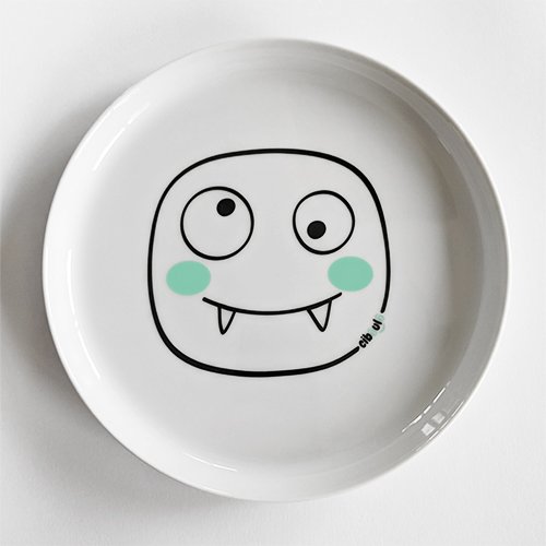 ciboulo-assiette-monstre-assiette-plate-porcelaine-blanche image 2