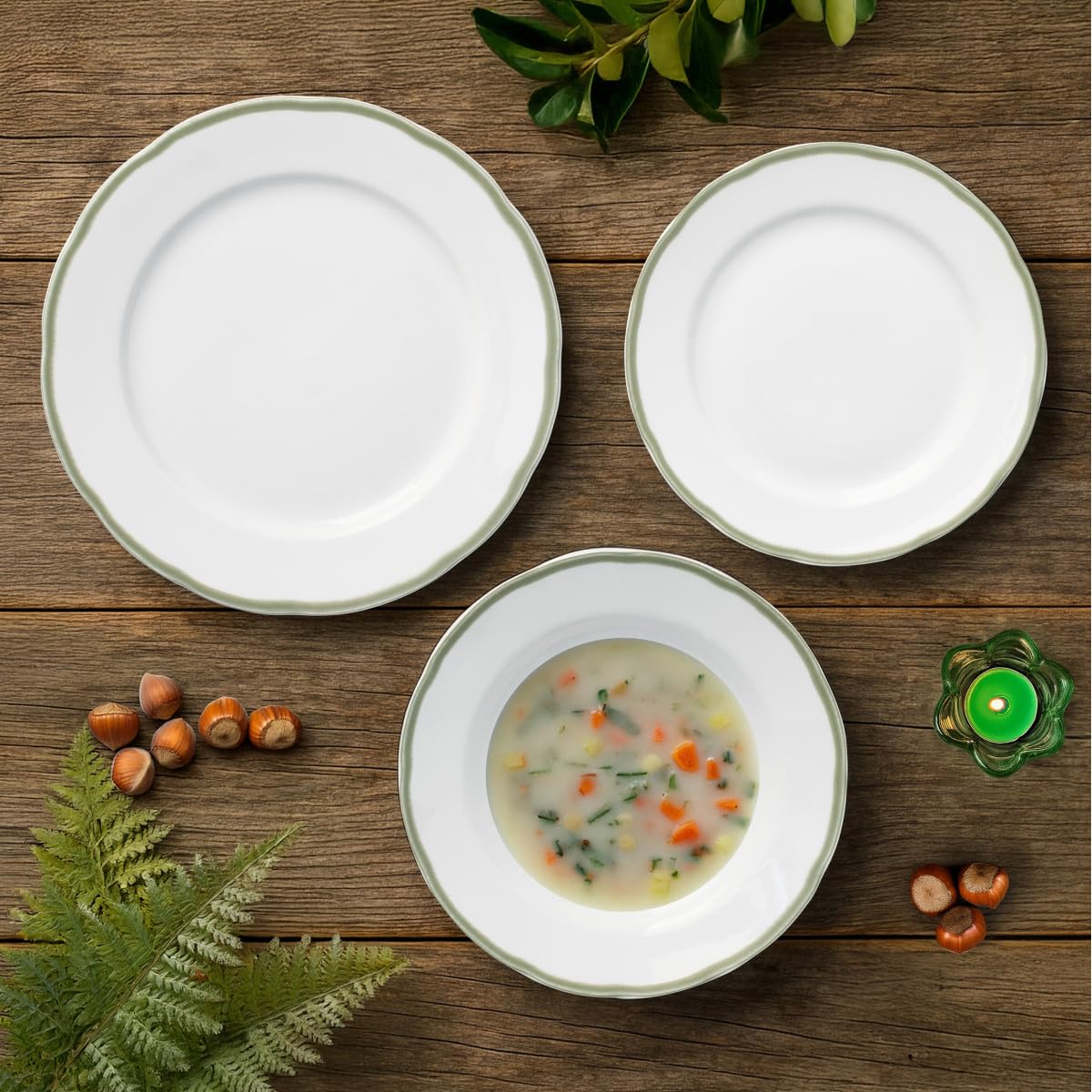 m-dard-de-noblat-scala-service-18-assiettes-porcelaine-vert image 3