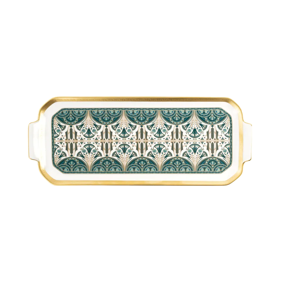 haviland-r-ves-du-nil-plat-cake-vert-or-porcelaine image 1