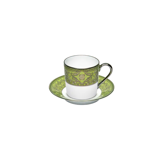 haviland-matignon-tasse-caf-soucoupe-vert-pomme-platine image 1