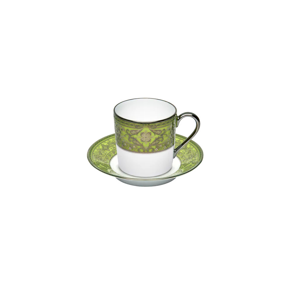 haviland-matignon-tasse-caf-soucoupe-vert-pomme-platine image 1