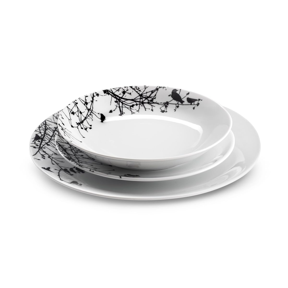 m-dard-de-noblat-aurore-service-18-assiettes-porcelaine-blanc-noir image 1