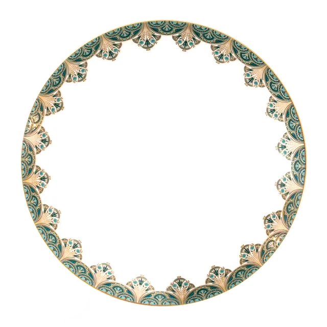 haviland-r-ves-du-nil-assiette-d-ner-porcelaine-vert-or image 1