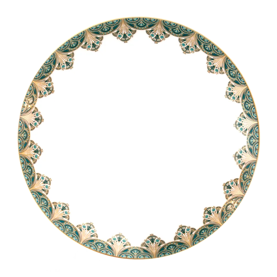 haviland-r-ves-du-nil-assiette-d-ner-porcelaine-vert-or image 1