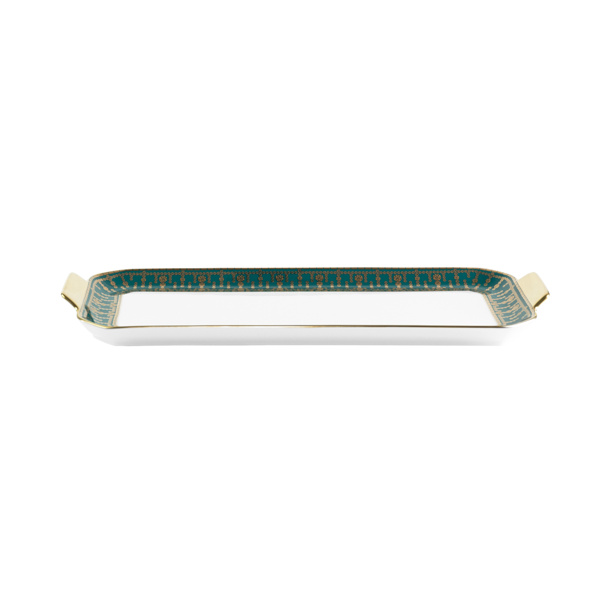 haviland-tiara-plat-cake-porcelaine-bleu-paon-or image 2
