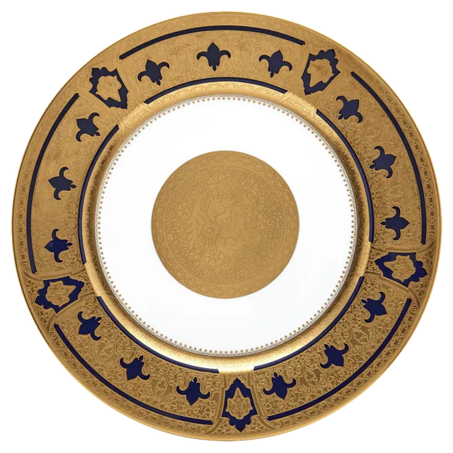 haviland-grand-apparat-assiette-pr-sentation-bleu-or image 1