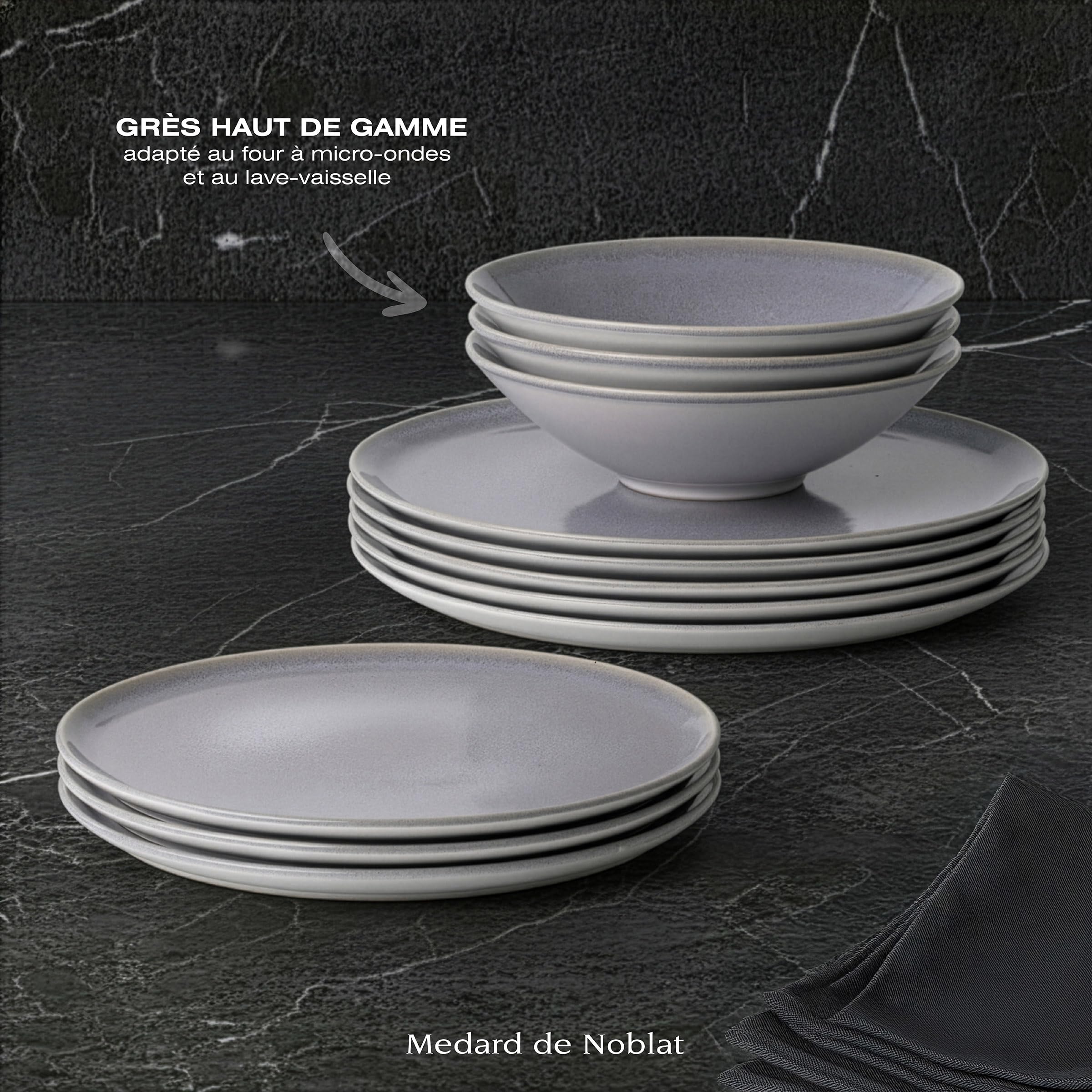 m-dard-de-noblat-yumi-service-18-assiettes-gr-s-gris-6-pers image 5