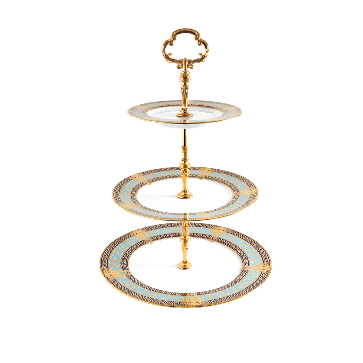 haviland-salon-murat-serviteur-3-niveaux-porcelaine-bleu-ciel-or image 1