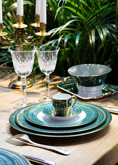 haviland-tiara-assiette-pain-bleu-paon-et-or image 2