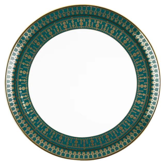 haviland-tiara-plat-tarte-porcelaine-bleu-paon-or image 1