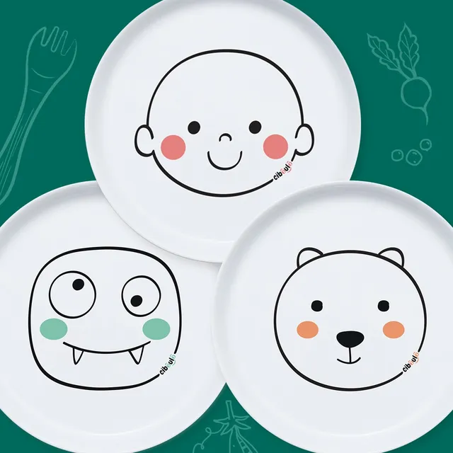 ciboulo-trio-assiette-porcelaine-blanche-lot-3-illustr-es image 1