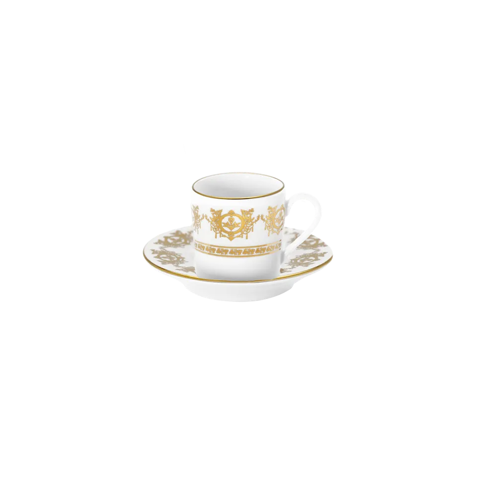 haviland-ritz-imp-rial-tasse-caf-soucoupe-blanche-porcelaine image 1