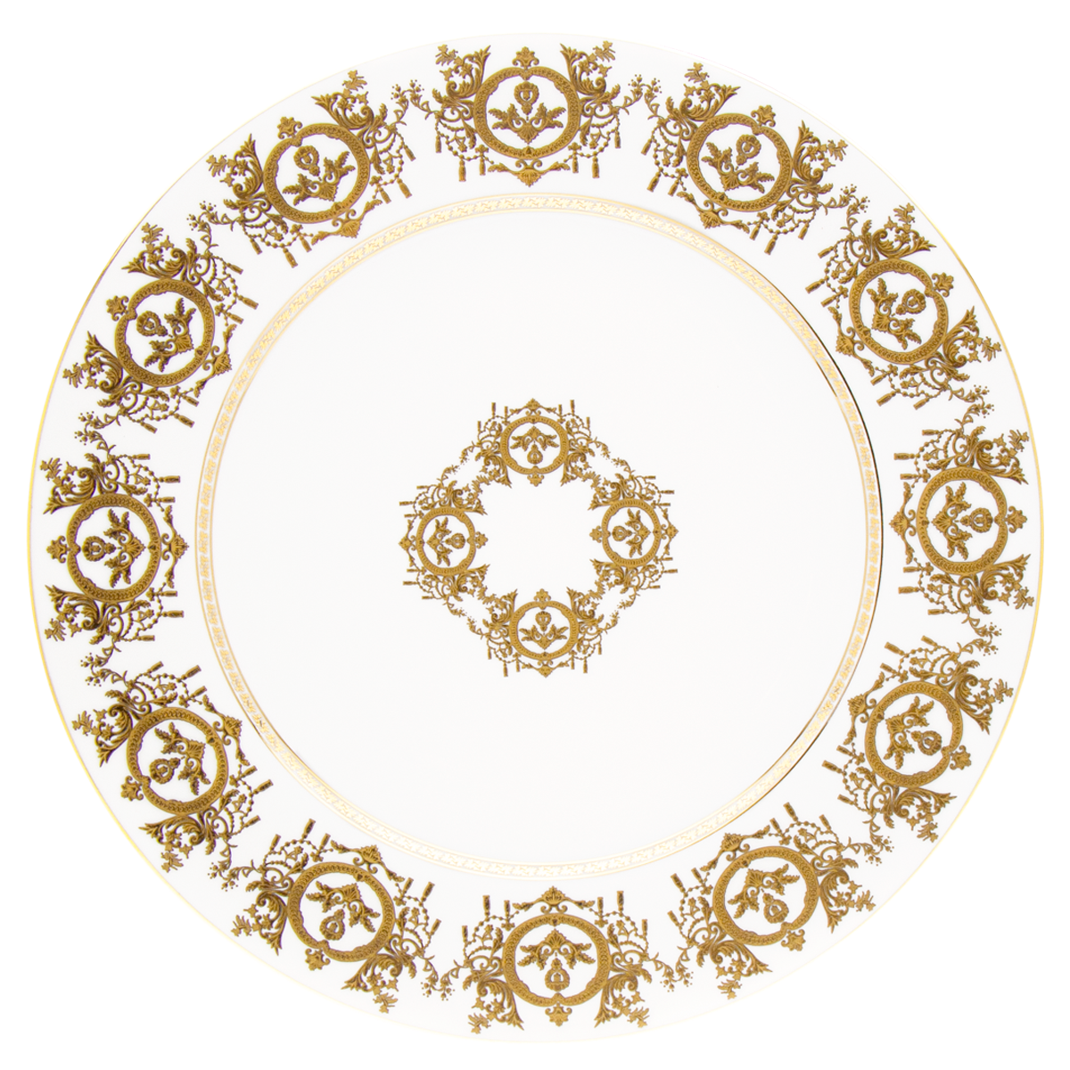 haviland-ritz-imp-rial-assiette-de-pr-sentation-blanc-porcelaine-limoges image 1