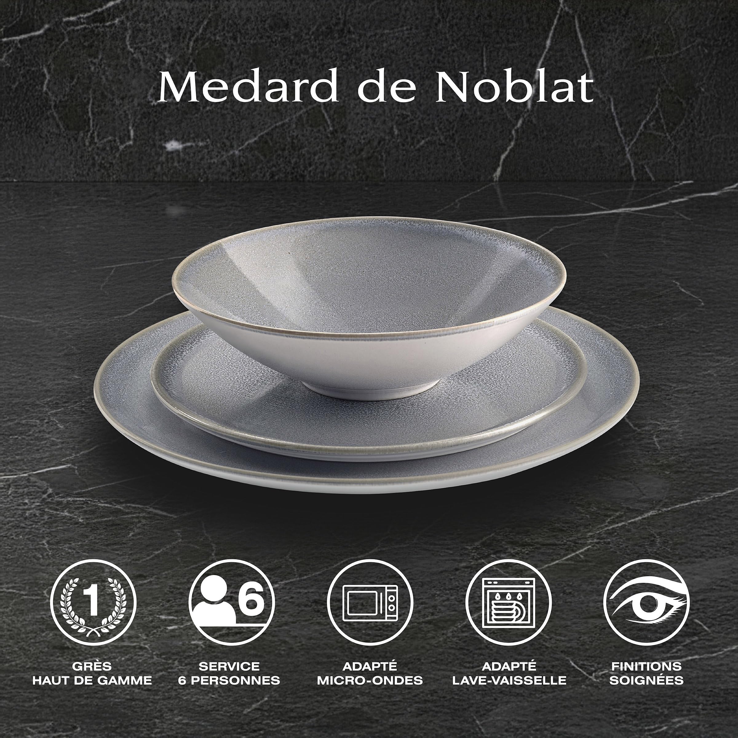 m-dard-de-noblat-yumi-service-18-assiettes-gr-s-gris-6-pers image 2