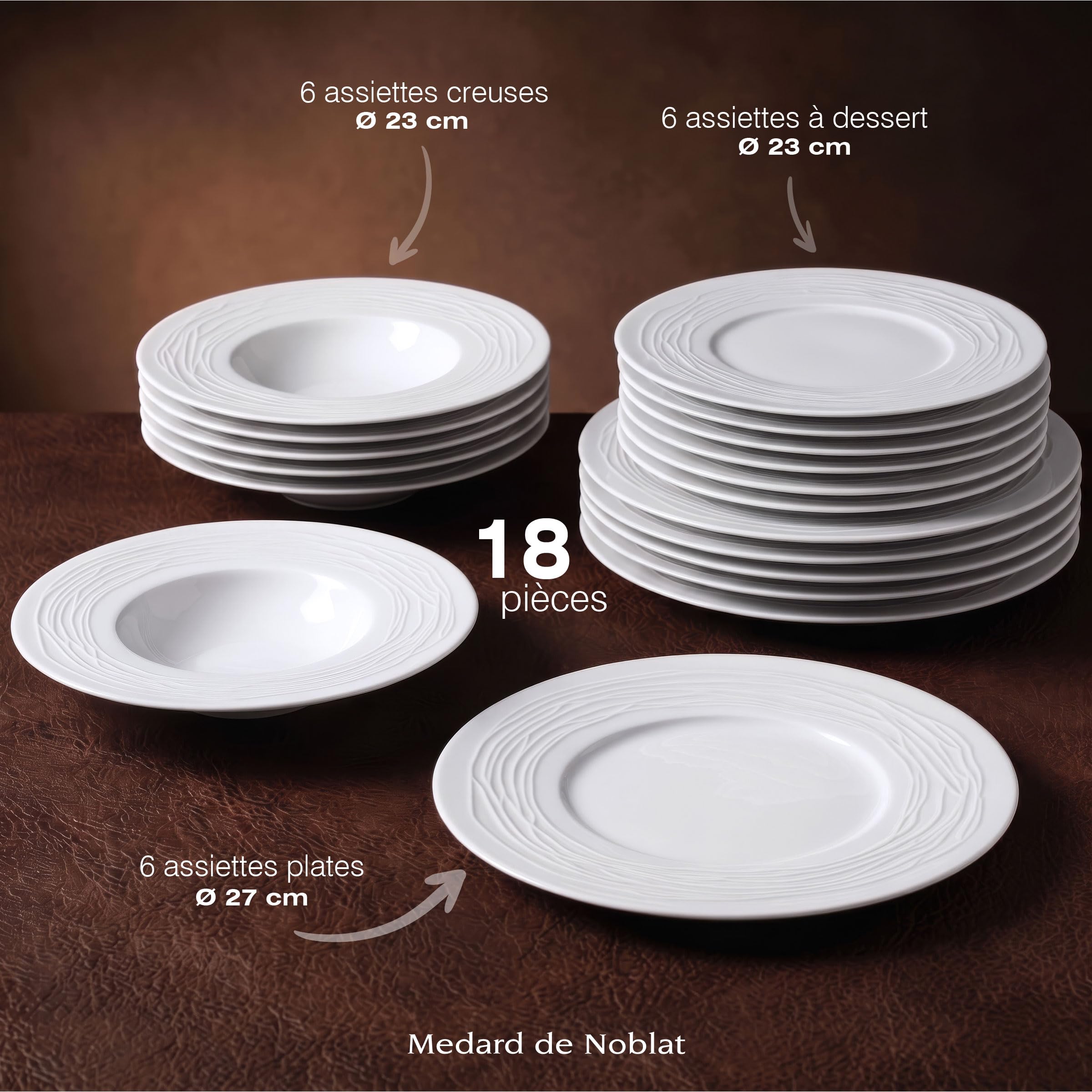m-dard-de-noblat-lago-service-18-assiettes-porcelaine-blanc image 3