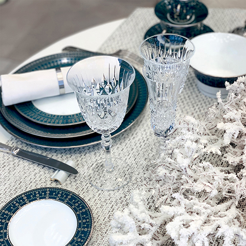 haviland-tiara-assiette-dessert-porcelaine-bleu-paon-platine image 2