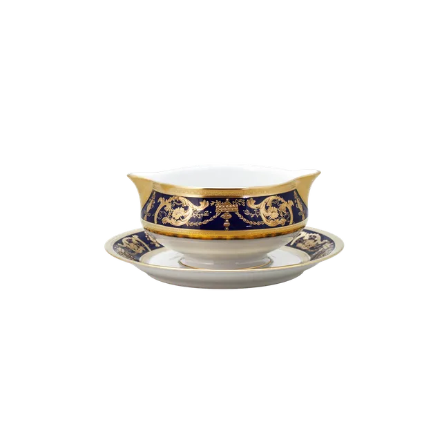 haviland-imp-rator-sauci-re-porcelaine-bleu-de-four-or image 1