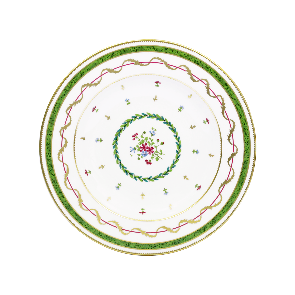 haviland-vieux-paris-vert-assiette-creuse-aile-porcelaine image 1