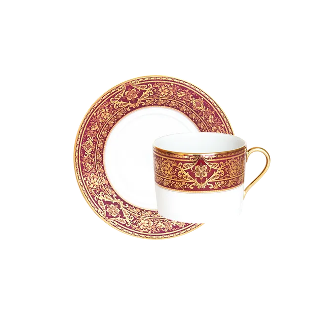 haviland-matignon-tasse-d-jeuner-cerise-or-soucoupe image 1