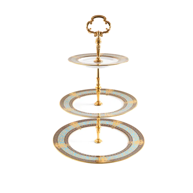 haviland-salon-murat-serviteur-3-niveaux-porcelaine-bleu-ciel-or image 1