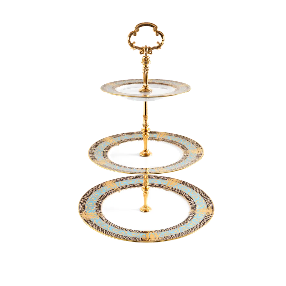 haviland-salon-murat-serviteur-3-niveaux-porcelaine-bleu-ciel-or image 1