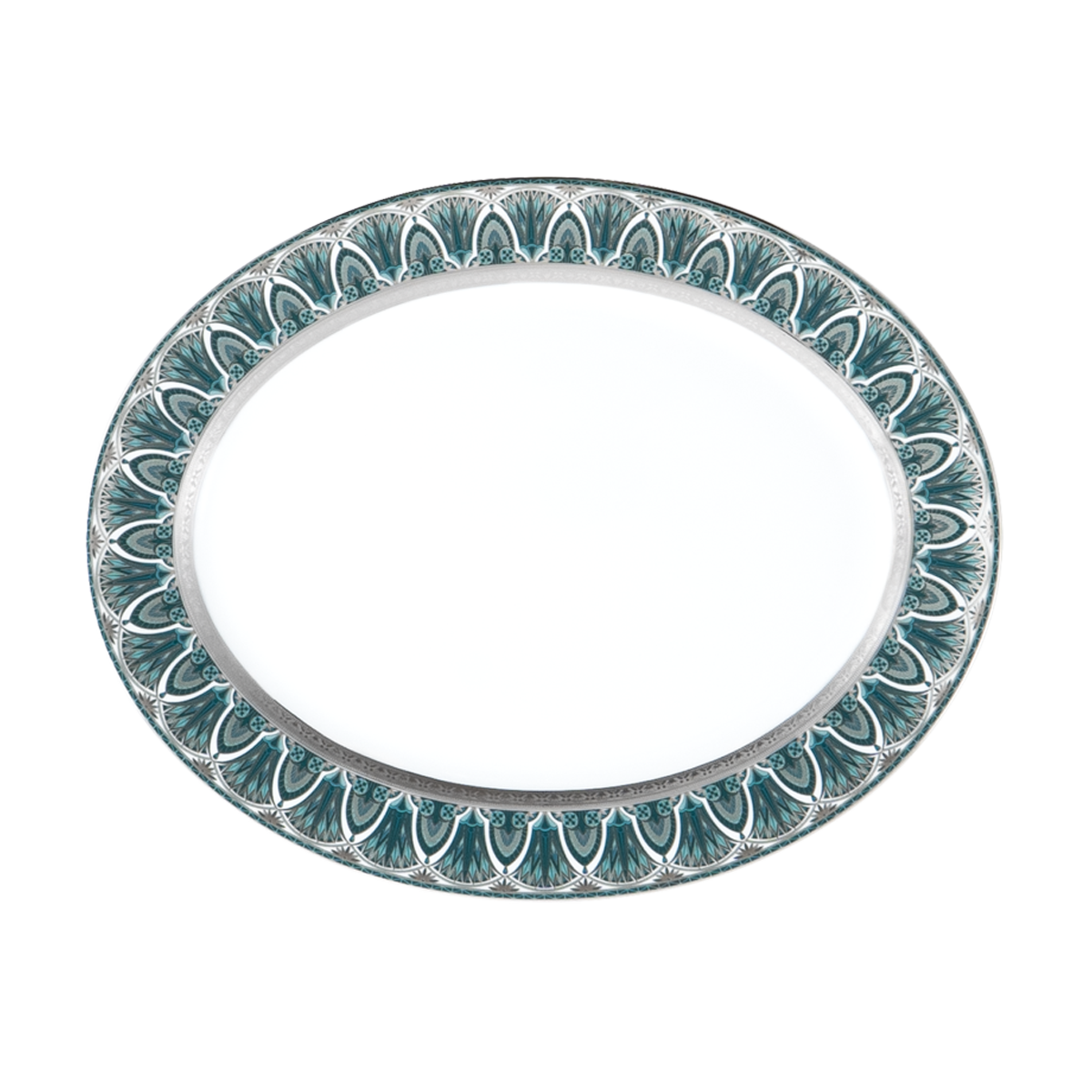 haviland-r-ves-du-nil-plat-ovale-porcelaine-vert-platine image 1