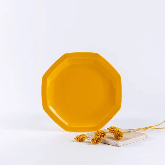 ogre-la-fabrique-assiette-dessert-porcelaine-jaune-moutarde-19-cm image 1