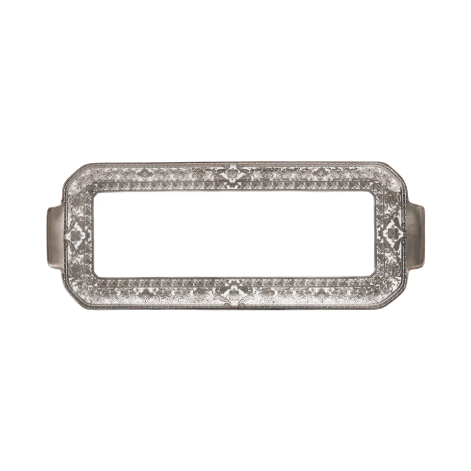 haviland-matignon-plat-cake-blanc-platine-porcelaine image 1