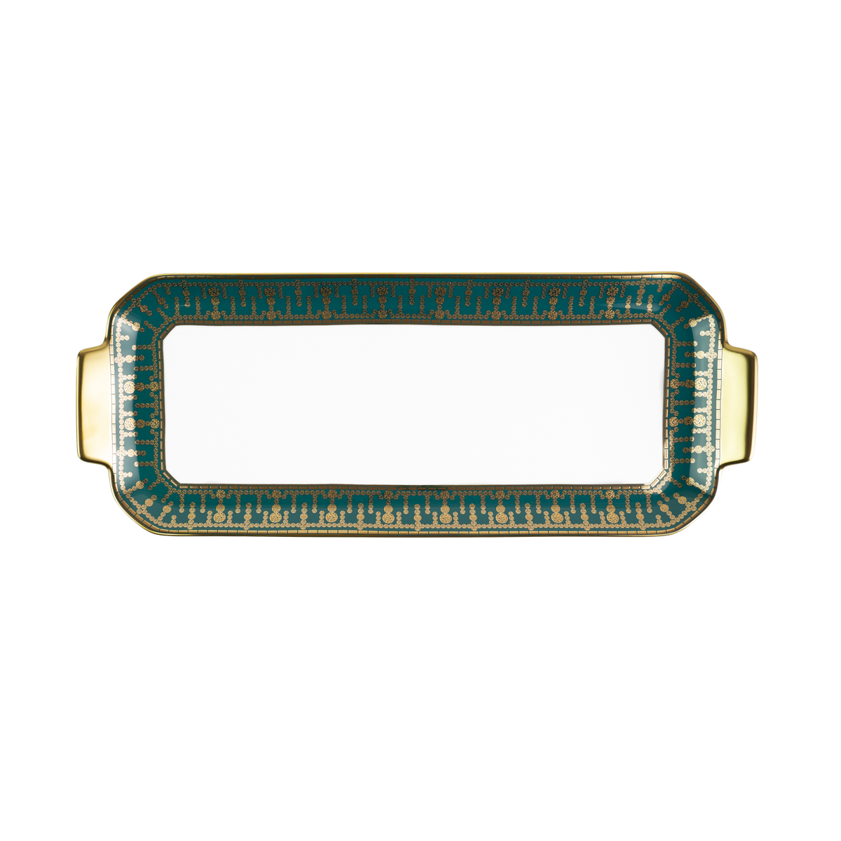 haviland-tiara-plat-cake-porcelaine-bleu-paon-or image 1