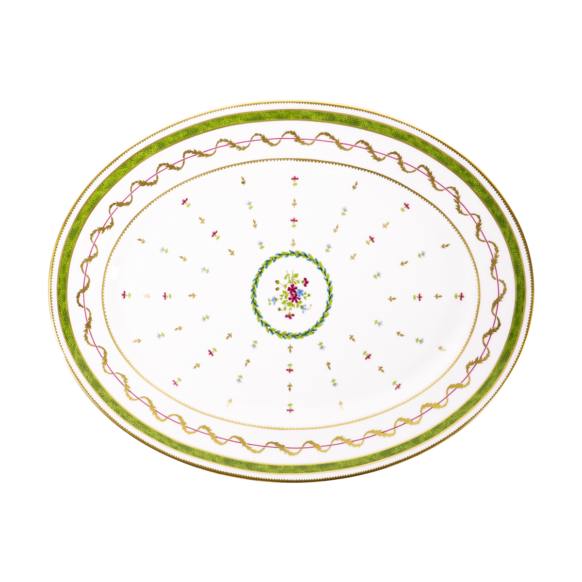 haviland-vieux-paris-vert-plat-ovale-porcelaine-vert image 1