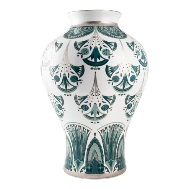 haviland-r-ves-du-nil-vase-prestige-porcelaine-vert-platine image 1