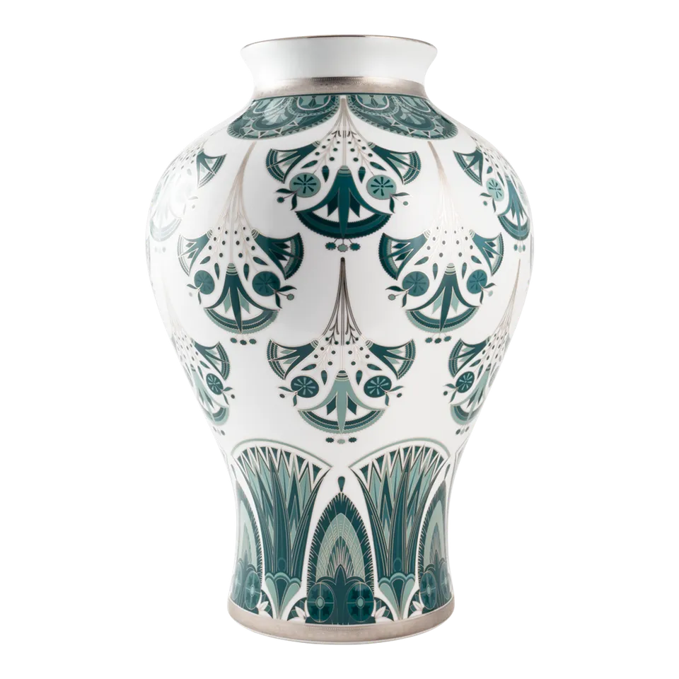 haviland-r-ves-du-nil-vase-prestige-porcelaine-vert-platine image 1