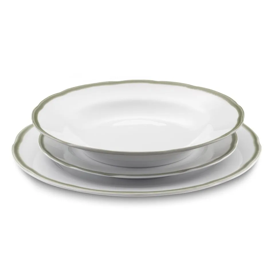 m-dard-de-noblat-scala-service-18-assiettes-porcelaine-vert image 1
