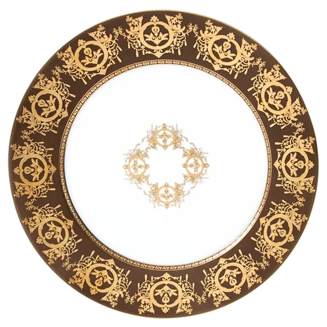 haviland-ritz-imp-rial-assiette-pr-sentation-bronze-porcelaine image 1