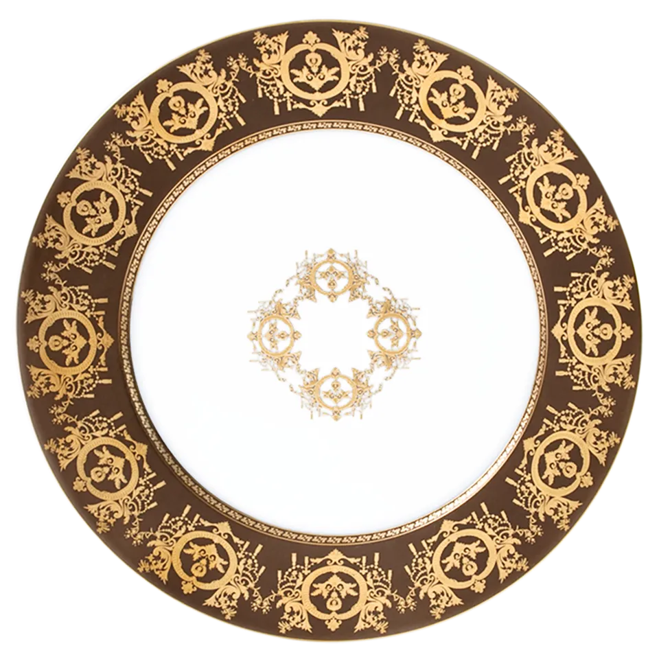 haviland-ritz-imp-rial-assiette-pr-sentation-bronze-porcelaine image 1