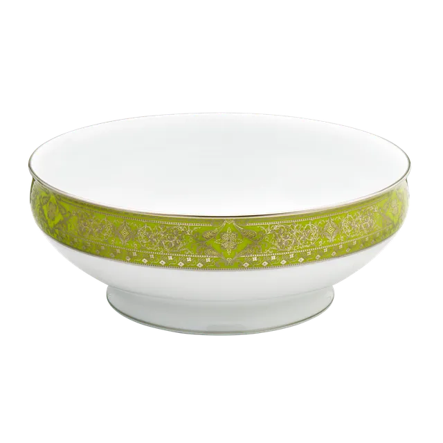 haviland-matignon-saladier-vert-pomme-platine-porcelaine image 1